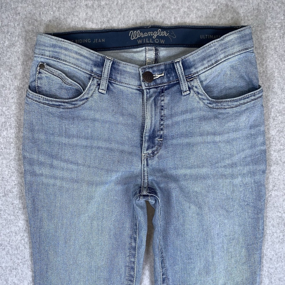 Wrangler Willow Jeans Womens 7x32 Blue Denim Ultimate Riding Bootcut Stretch - Picture 3 of 16